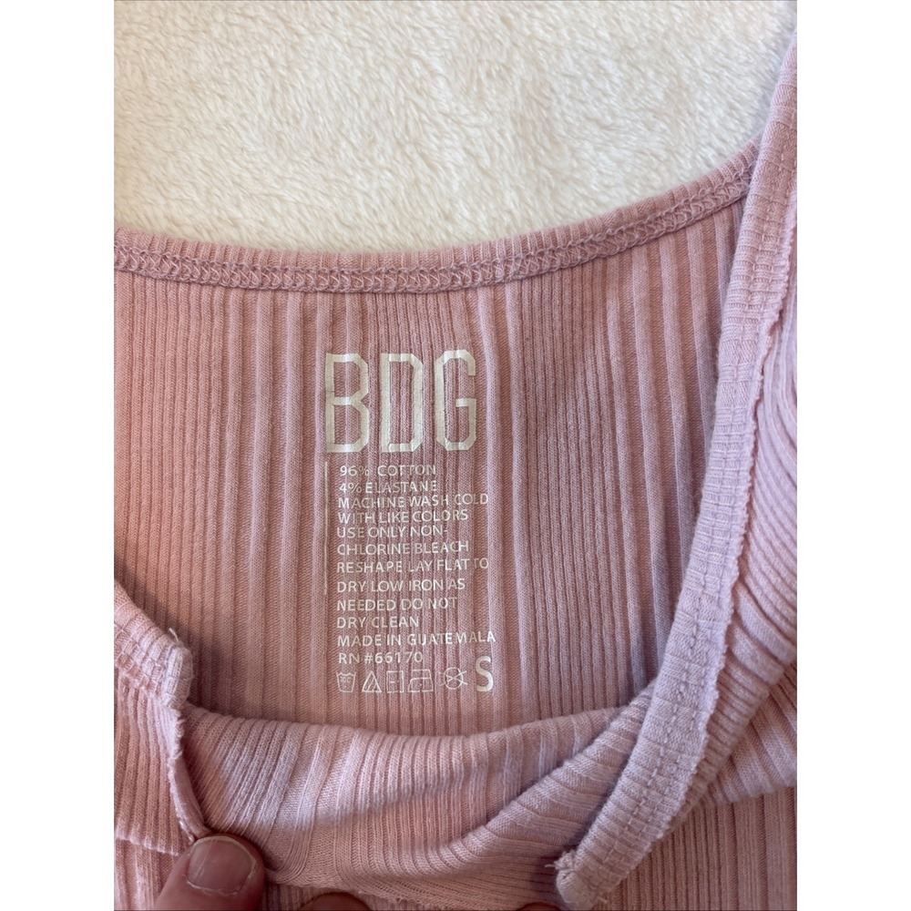 bdg urban outfitters Soft Pink Ribbed Tank Top Cami Women's Size S - Picture 3 of 4